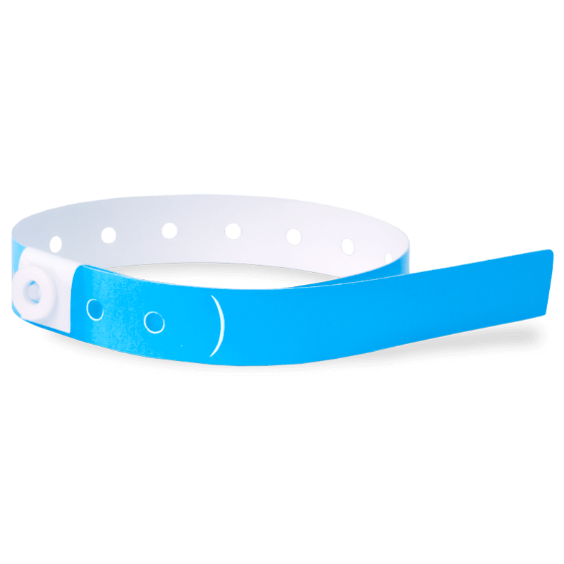 plastic slim solid wristband in neon blue 