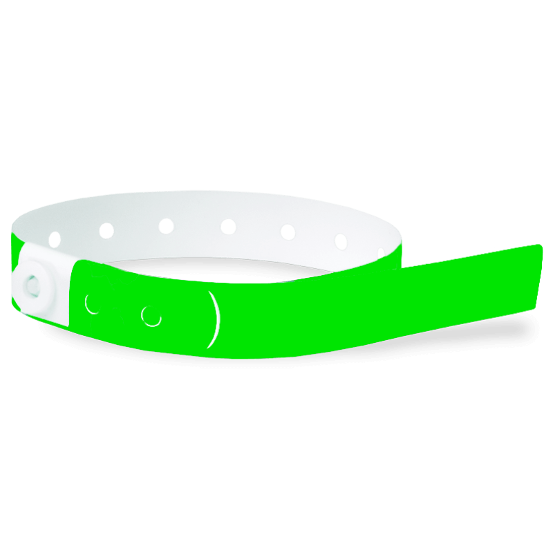 plastic slim solid wristband in neon green