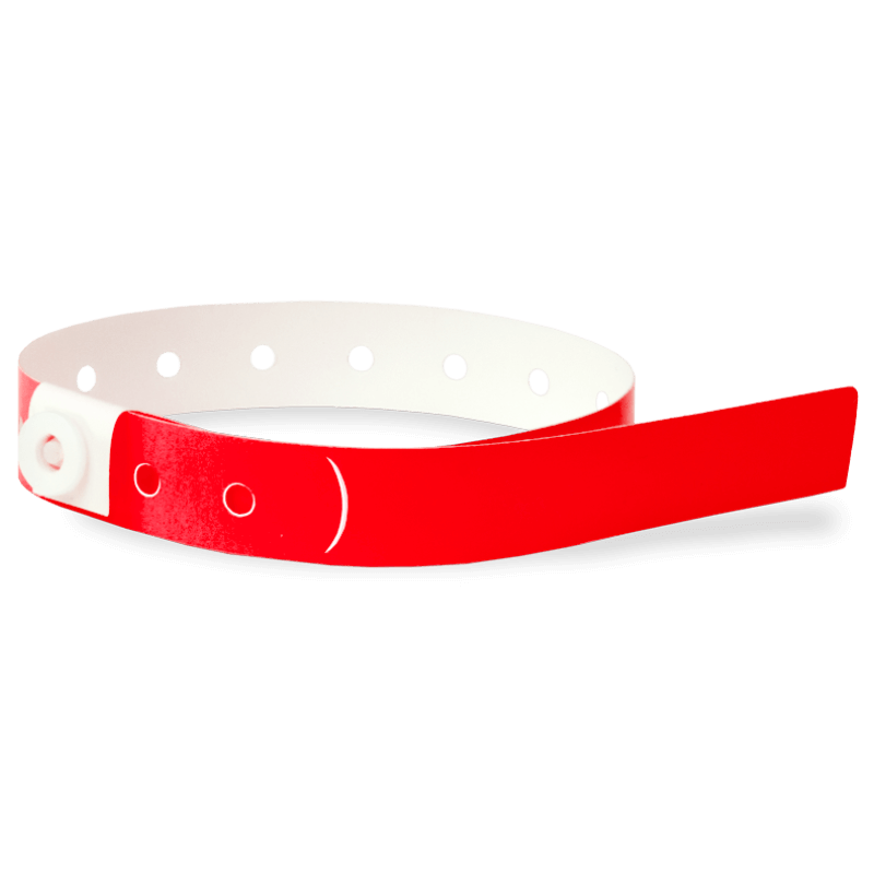 plastic slim solid wristband in neon red