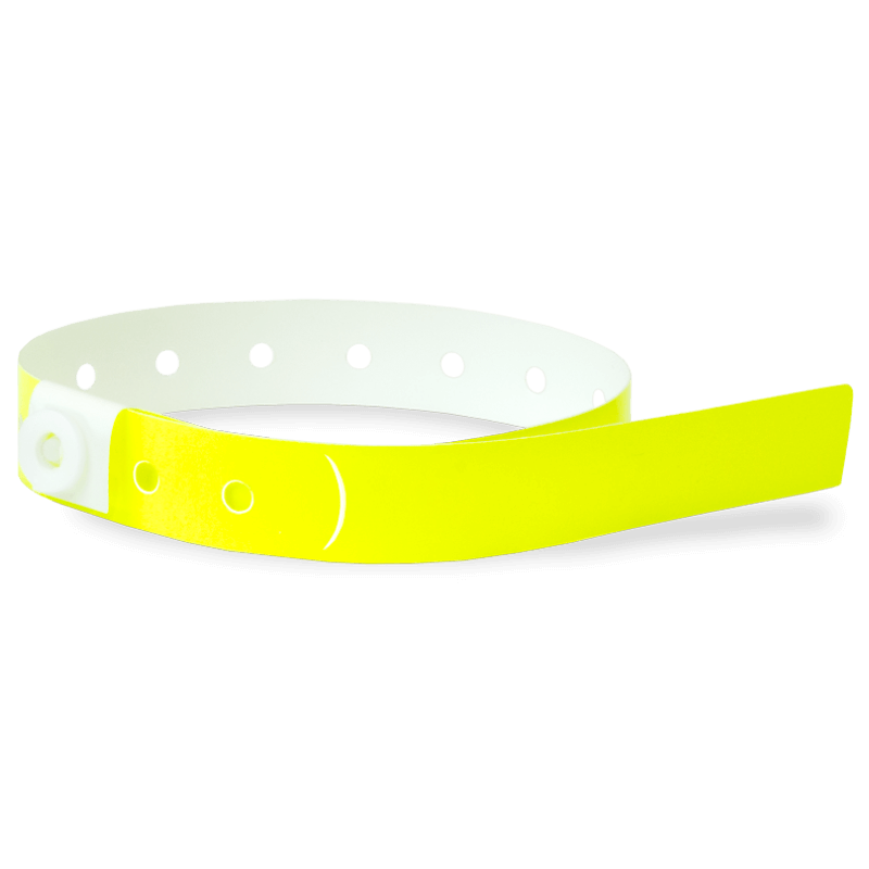 plastic slim solid wristband in neon yellow