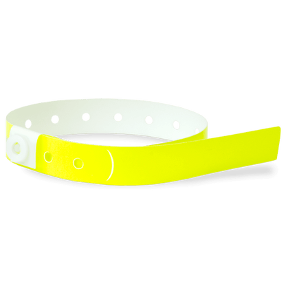 plastic slim solid wristband in neon yellow