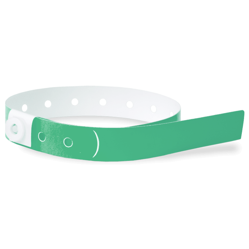 plastic slim solid wristband in pantone green