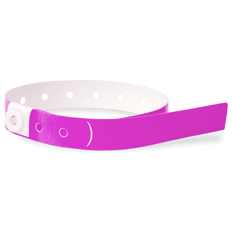 plastic slim solid wristband in pantone purple 