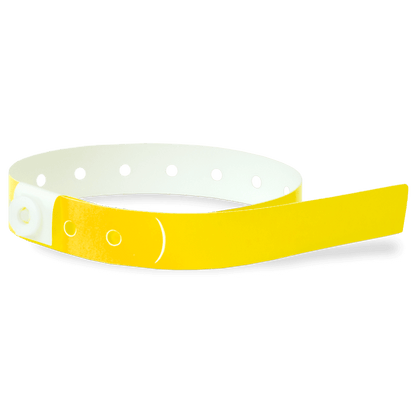 plastic slim solid wristband in pantone yellow 
