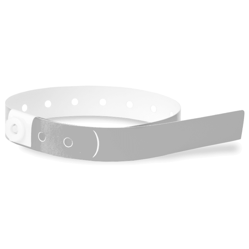 plastic slim solid wristband in silver 