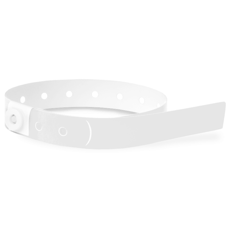 plastic slim solid wristband in white