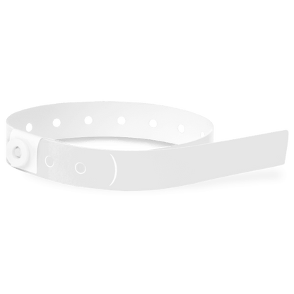 plastic slim solid wristband in white