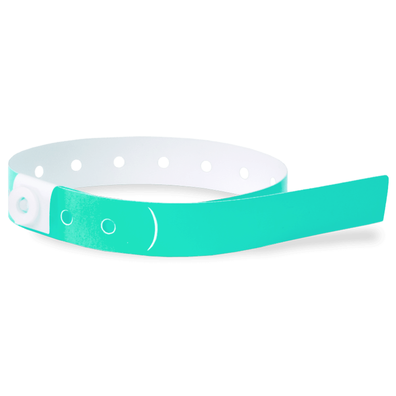 plastic slim solid wristband in aqua 
