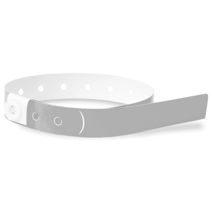 Plastic slim wristband in silver -shown in round 