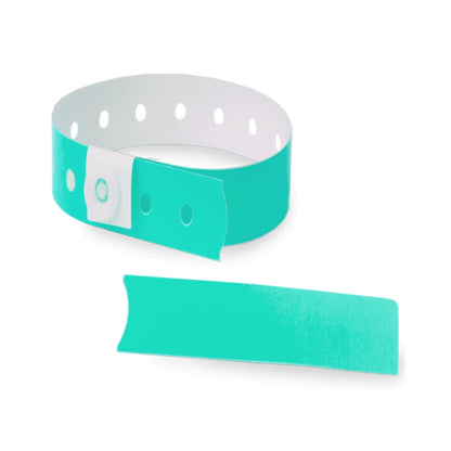 Plastic slim wristband with stub in aqua - shown in round 