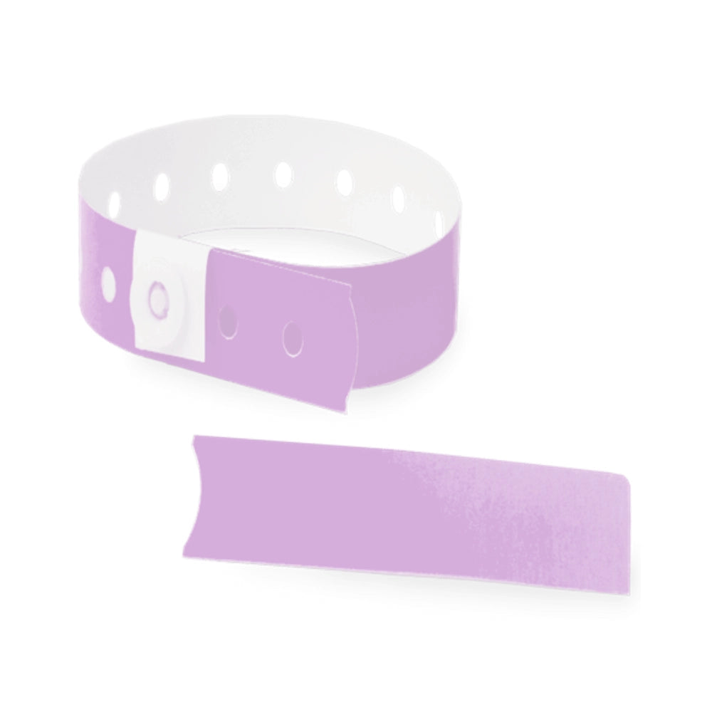 Plastic slim wristband with stub in lavender - shown in round 