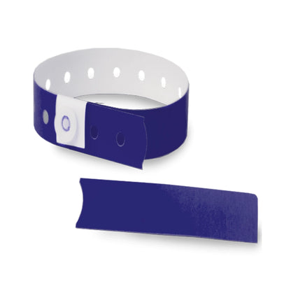 Plastic slim wristband with stub in navyblue - shown in round 