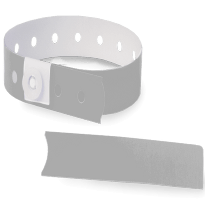silver plastic slim solid wristband with a detachable stub 