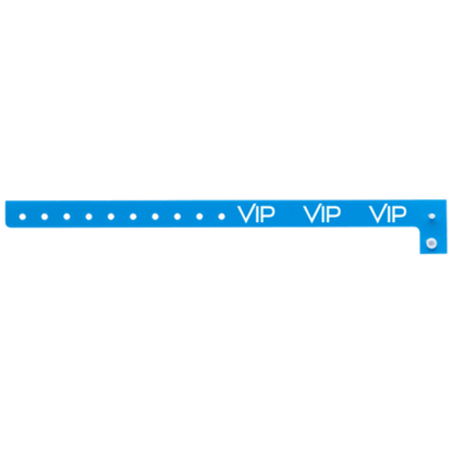 VIP plastic wristband in neon blue 
