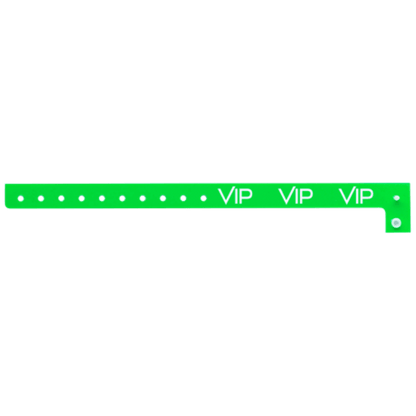 VIP plastic wristband in neon green
