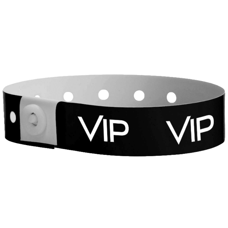 VIP plastic wristband in black 