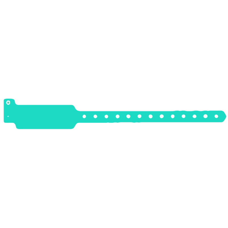 Wide face plastic solid wristband in aqua 
