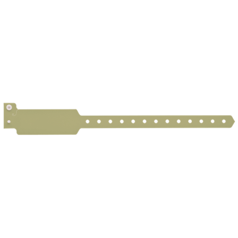 Wide face plastic solid wristband in gold