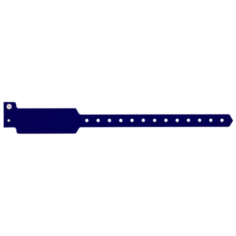 Wide face plastic solid wristband in navy blue