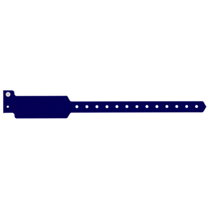 Wide face plastic solid wristband in navy blue