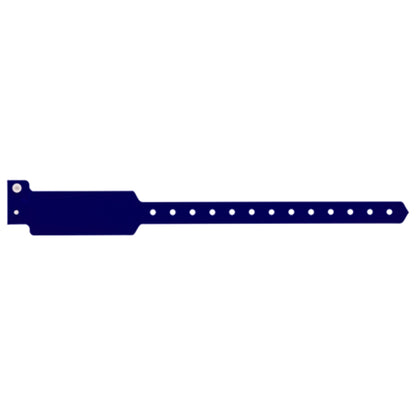 Plastic wide face wristband in navy blue - flat version shown 