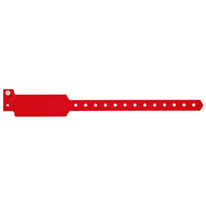 Wide face plastic solid wristband in neon red