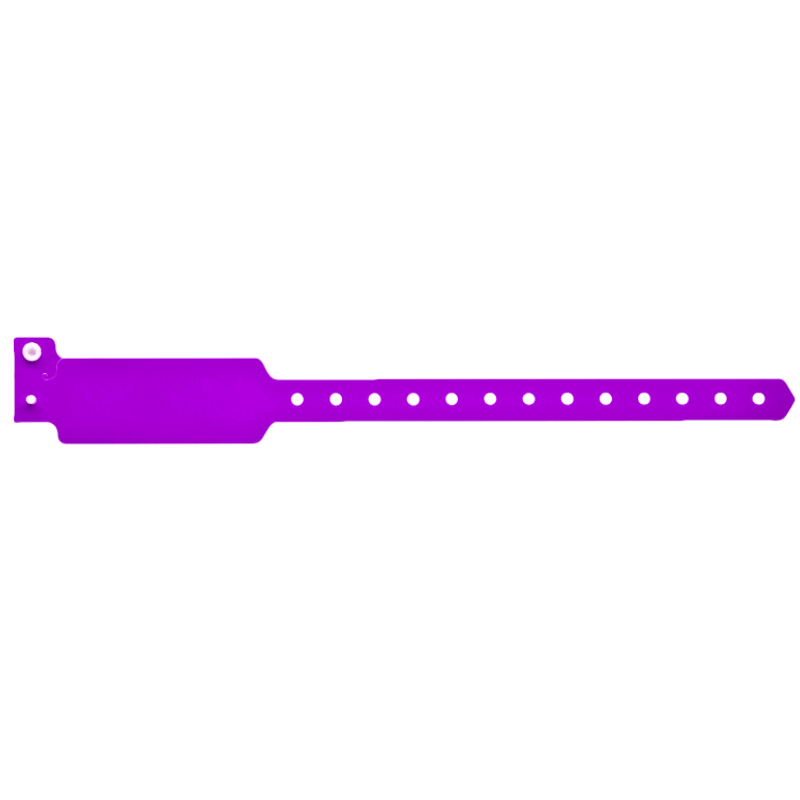 Wide face plastic solid wristband in pantone purple