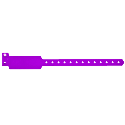 Wide face plastic solid wristband in pantone purple