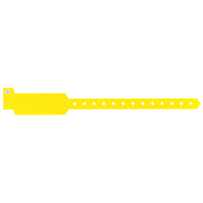 Wide face plastic solid wristband in pantone yellow
