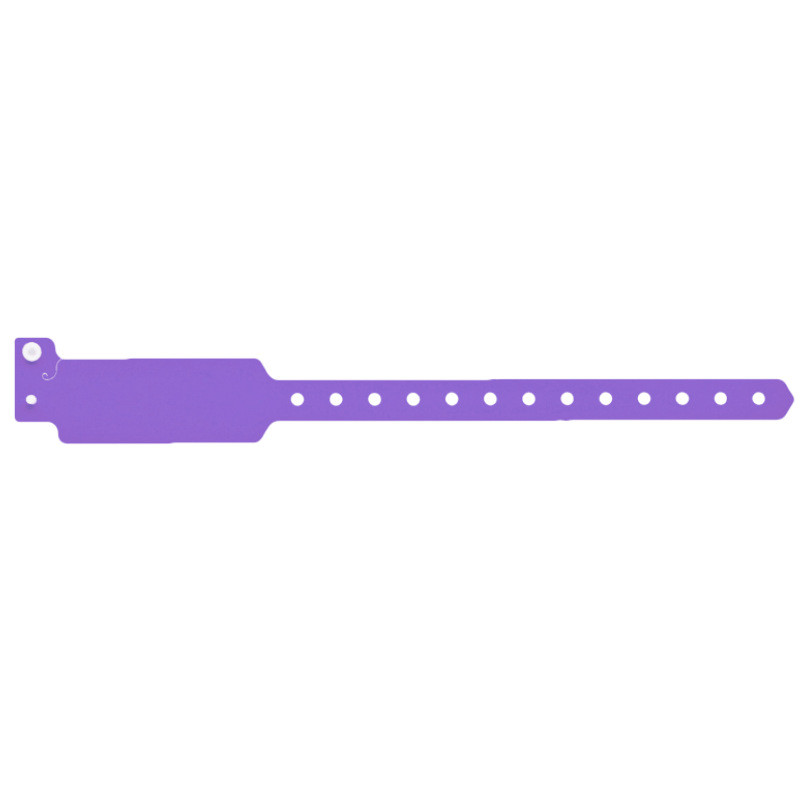Wide face plastic solid wristband in purple