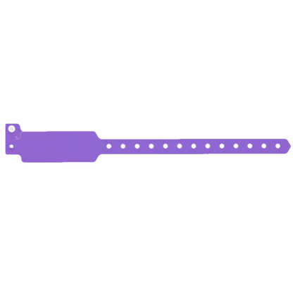 Wide face plastic solid wristband in purple