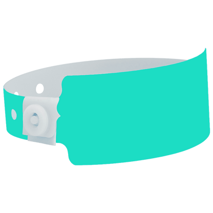Wide face plastic solid wristband in aqua 
