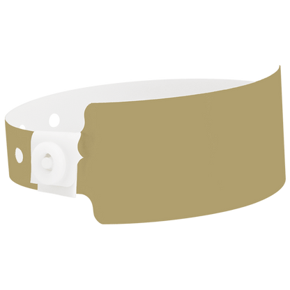 Wide face plastic solid wristband in gold 