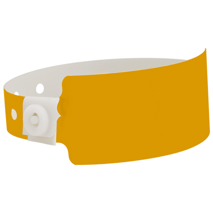 Wide face plastic solid wristband in orange