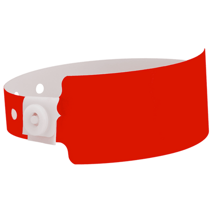 Wide face plastic solid wristband in red