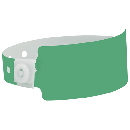 Wide face plastic solid wristband in pantone green