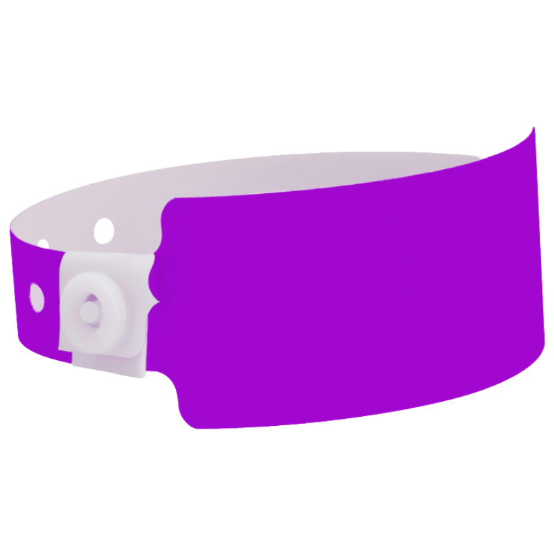 Wide face plastic solid wristband in pantone purple