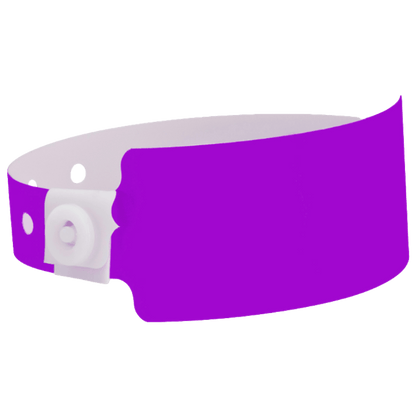 Wide face plastic solid wristband in pantone purple