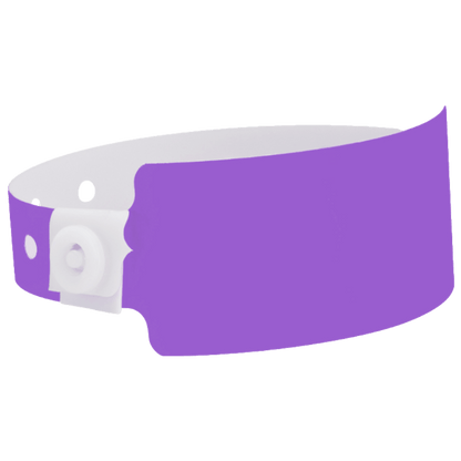 Wide face plastic solid wristband in purple