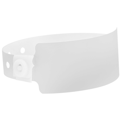 Wide face plastic solid wristband in white