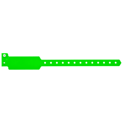 Wide face plastic solid wristband in neon green