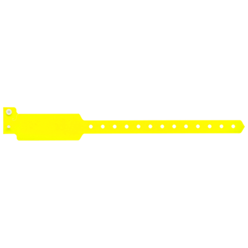 Wide face plastic solid wristband in neon yellow