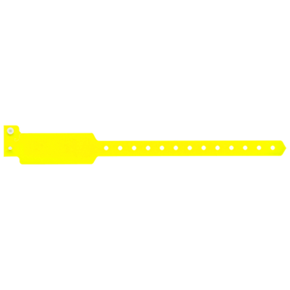 Wide face plastic solid wristband in neon yellow