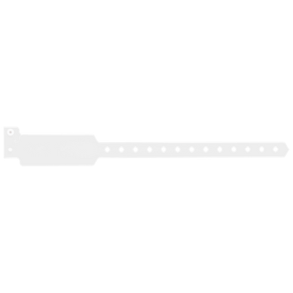 Wide face plastic solid wristband in white