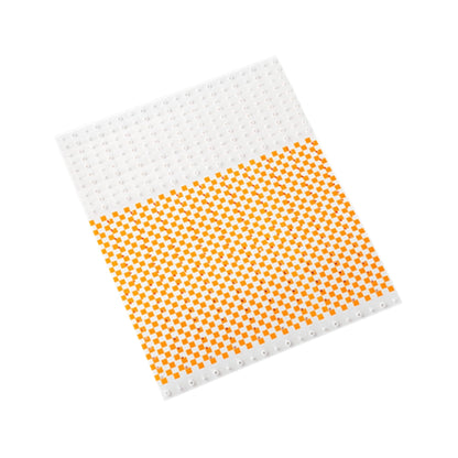 Plastic wristband with a orange and white checkerboard pattern - shown in sheets of 10