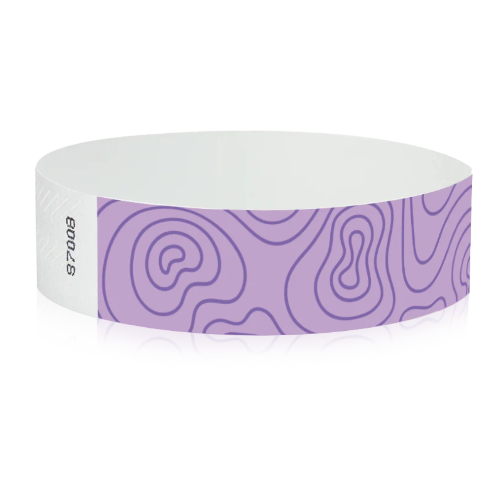 Topographic Map - 3/4" Tyvek® Wristbands