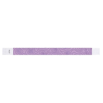 berry tyvek wristband with purple topographical map design