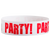 White wristband with red 'PARTY!' text 