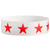White wristband with red stars 