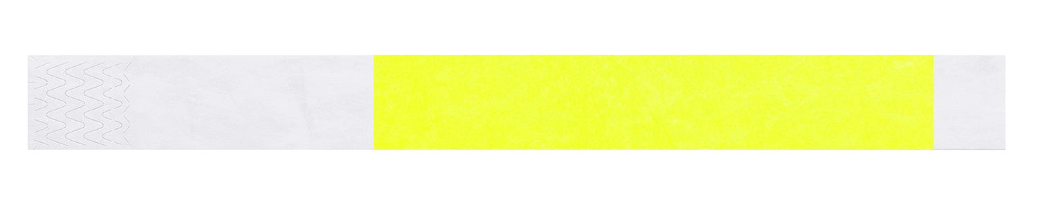 tyvek 1" half flood wristbands shown in neon yellow